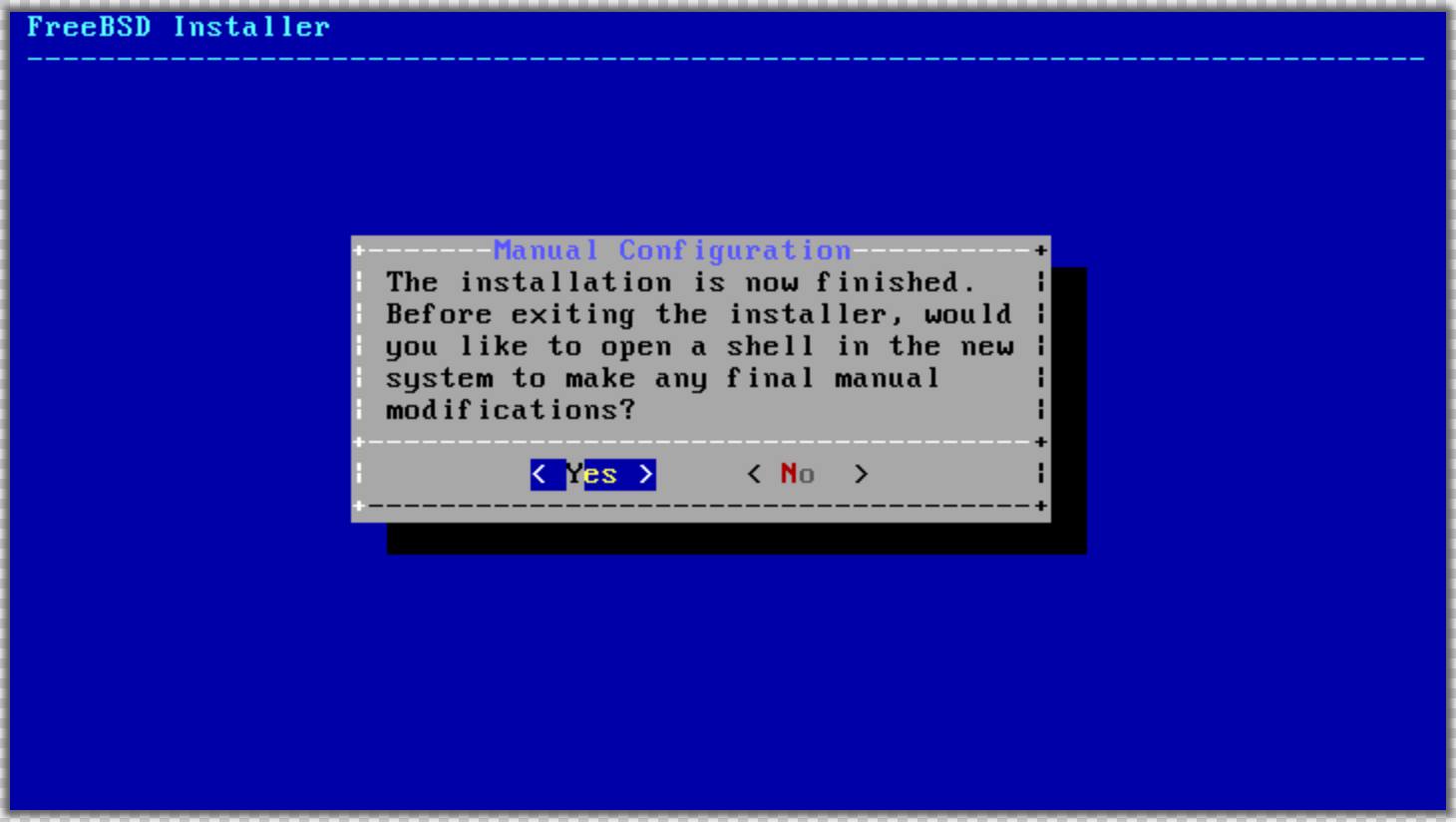 FreeBSD Manual Configuration FreeBSD Manual Configuration